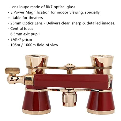 Voluxe Opera Telescope Clear Opera lornetka 11 x 6,3 x 3 cm Codzienny trening mebli do teatru patrolowego (czerwony) - obrazek 6