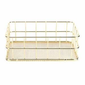 Kosz druciany, złoty żelazny kosz do przechowywania, wielofunkcyjny or