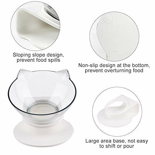 Makerfire Miska dla kota ze stojakiem na karmniki dla kotów i miski na żywność zmniejszają ból szyi dla kotów i małych psów - obrazek 4