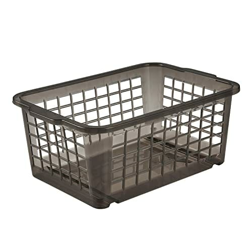 keeeper Kosz do przechowywania, wytrzymały plastik (PP), 2,8 l, 25 x 17 x 10 cm, czerwony, przezroczysty, krystalicznie szary