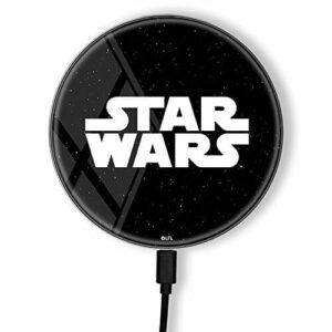 ERT GROUP Oryginalna i oficjalnie licencjonowana przez Star Wars ładowarka indukcyjna, wzór Star Wars 005, szklana bezprzewodowa stacja ładująca, kabel Micro USB 1 metr 10W