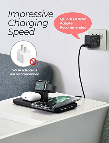 ANSTA Ładowarka indukcyjna, certyfikowana bezprzewodowa ładowarka Qi składana szybka ładowarka do telefonu 14/14 Pro/14 Pro Max/13/12, ładowarka do Apple Watch - obrazek 3
