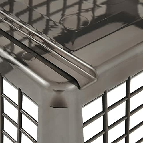 keeeper Kosz do przechowywania, wytrzymały plastik (PP), 2,8 l, 25 x 17 x 10 cm, czerwony, przezroczysty, krystalicznie szary - obrazek 3