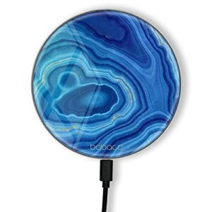 ERT GROUP Oryginalna i oficjalnie licencjonowana przez Babaco ładowarka indukcyjna, wzór Marble 004, szklana bezprzewodowa stacja ładująca, kabel Micro USB 1 metr 10W