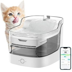 Fontanna dla kotów, 2 l, automatyczna fontanna do picia dla kotów i psów, ultralekka fontanna wodna dla kotów, psów, z inteligentną diodą LED, 8 warstw filtracyjnych, 2 tryby pracy dla kotów i psów