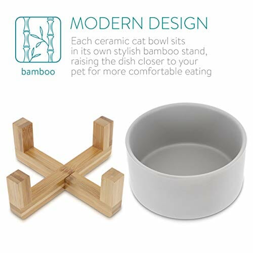 Navaris Ceramiczne podwyższone miski dla kotów - podwójna miska na kar - obrazek 6