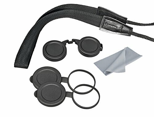 Bresser Lornetka serii S 8 x 42 o wyglądzie krawędzi dachu, wielowarstwowa powłoka i otwarty mostek z gumowaną i odporną na zabrudzenia powierzchnią, w tym pasek do noszenia i torba transportowa - obrazek 4