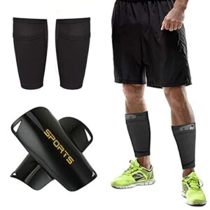 Piłka nożna zderzaki skarpety + Plastikowe zderzaki piłkarskie piłka nożna podwoić talii skarpetki stałe rękaw zderzaki z kieszeni,Nastolatek dorosłych mecz piłki nożnej