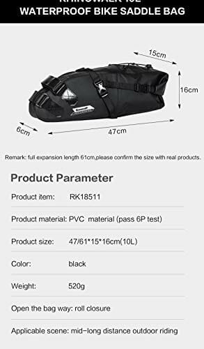 Wildken Torba na siodełko rowerowe, torba na ramę rowerową, torba na ramę górną, torba do rowerów górskich, wyścigowych (10 l) - obrazek 2