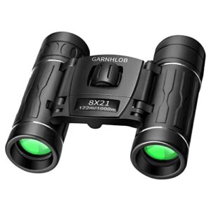 Garnhlob Lornetka dziecięca, 8 x 21 cm, do obserwacji ptaków, polowania, mała, kompaktowa lornetka dla dzieci w wieku 3-15 lat, lekka lornetka dla dzieci, dla chłopców, do uprawiania sportu, w podróży, na koncerty, do opery - czarna