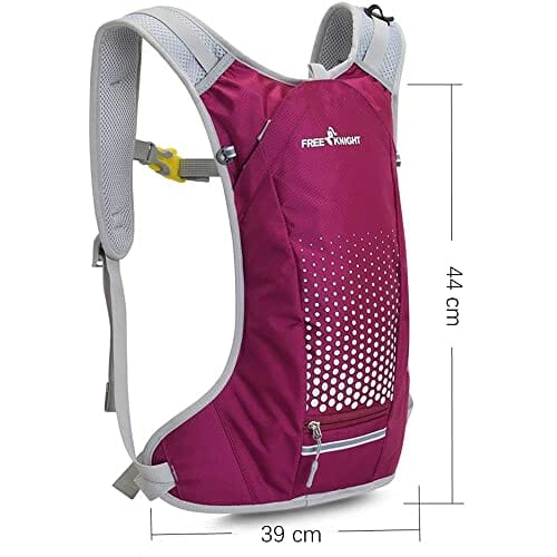 free knight Wodoszczelny plecak na rower, 6 l, z bukłakiem na wodę, z organizerem na kask, torba do jazdy na rowerze, jazdy konnej, biegania, joggingu, wędrówek (fioletowy), liliowy - obrazek 7