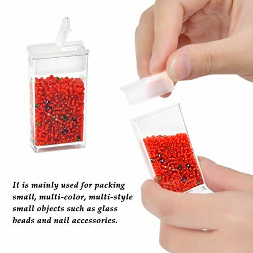 FOCCTS Pudełko do malowania diamentami, plastikowe koraliki pojemnik do przechowywania zdobienia paznokci pudełko organizator etui do majsterkowania / biżuterii / kryształków górskich / pigułek - obrazek 6