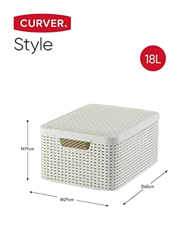 Curver Style kosze regałowe, polipropylen, ecru, 39,3 x 29,3 x 18,7 cm - obrazek 3