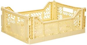 HAY Colour Crate M, pudełko transportowe, żółte, wysokość: 14,5 cm, głębokość: 30 cm, długość: 40 cm, 507673