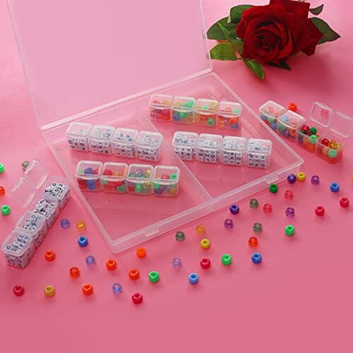 Kurtzy Plastikowe pudełko do przechowywania diamentów z 56 siatkami (3 sztuki) - przezroczyste pudełka organizacyjne - zestaw pojemników do rzemiosła, haftu, DIY, zdobienia paznokci, biżuterii, koralików i diamentów - obrazek 4