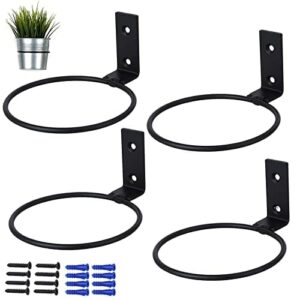 Zestaw 4 okrągłych metalowych uchwytów ściennych, do doniczek na kwiat