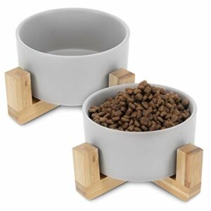 Navaris Ceramiczne podwyższone miski dla kotów - podwójna miska na kar