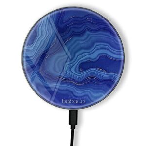 ERT GROUP Oryginalna i oficjalnie licencjonowana przez Babaco ładowarka indukcyjna, wzór Marble 003, szklana bezprzewodowa stacja ładująca, kabel Micro USB 1 metr 10W