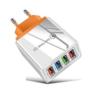 Stacja ładująca USB Ładowarka USB Szybka ładowarka Block 3.0 Adapter telefoniczny do tabletu Przenośna ścienna mobilna szybka ładowarka, adapter USB do biura, szkoły i domu (Color : Oranje, Size : 1
