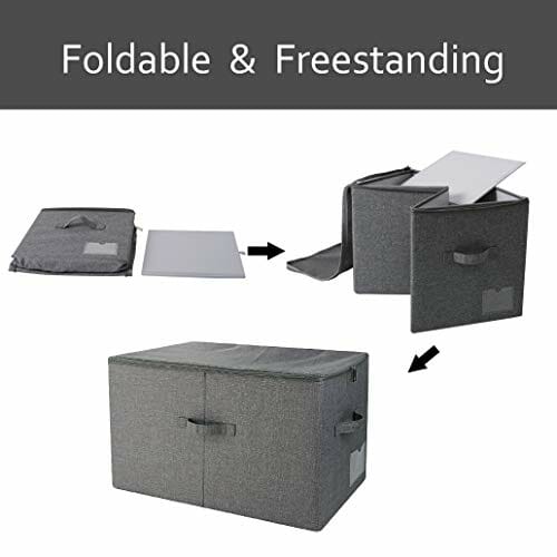 60L składany duży kosz do przechowywania do szafy IKEA, garderoby, biu - obrazek 6