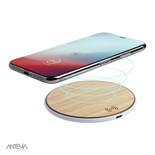 ANTEVIA - Bezprzewodowa uniwersalna ładowarka indukcyjna z drewnianą podstawą | Ponad 10 modeli | iPhone Samsung | Kolor: Beżowy (Nembar) - obrazek 7