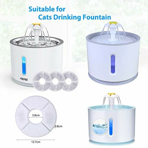 WDEC 8 szt Filtr do Fontanny do Picia dla Zwierząt, Biały, Zestaw Filtrów do Fontanny dla Kota, Zastępuje filtr z węglem aktywnym dla kotów, wody, do picia, fontanny, dozownik wody dla kotów i psów - obrazek 3