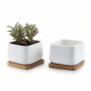 T4U doniczka ceramiczna biała okrągła z podstawką, doniczka do roślin