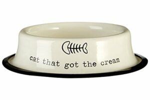 Premier Housewares Cat That Got the Cream Adore Pet litrowa miseczka, 0,4 l - kremowa