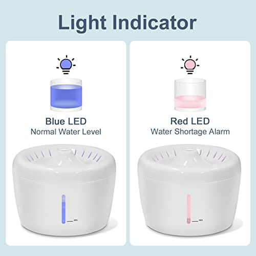 EUGAD fontanna dla kotów, psów, fontanna wodna 2,5 l, z diodą LED, ostrzeżenie o braku wody, czterokrotne filtrowanie, ultralekka, 2 tryby rozpylania wody, wykonana z polipropylenu, biała - obrazek 9