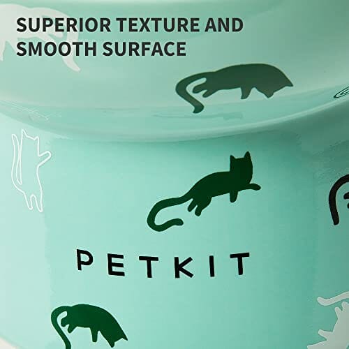 PETKIT ceramiczna miska na karmę, miska na karmę dla kota szczeniaka, duża miska ceramiczna, ochrona szyjki macicy. 13.8 * 13.8 * 9.4cm (Green, Grass) - obrazek 3