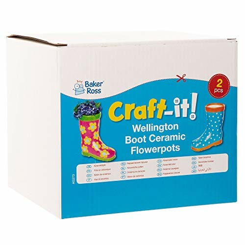 Baker Ross AG273 Wellington Boot ceramiczne doniczki (2 sztuki) do dek - obrazek 2