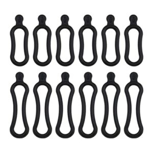 12 szt. silikonowe paski mocujące rowerowe paski do mocowania światła rowerowego latarka czołówka elastyczne pierścienie O uchwyt montażowy akcesoria rowerowe czarny