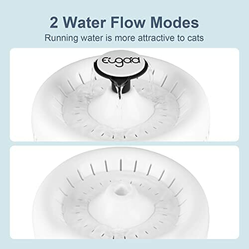 EUGAD fontanna dla kotów, psów, fontanna wodna 2,5 l, z diodą LED, ostrzeżenie o braku wody, czterokrotne filtrowanie, ultralekka, 2 tryby rozpylania wody, wykonana z polipropylenu, biała - obrazek 8