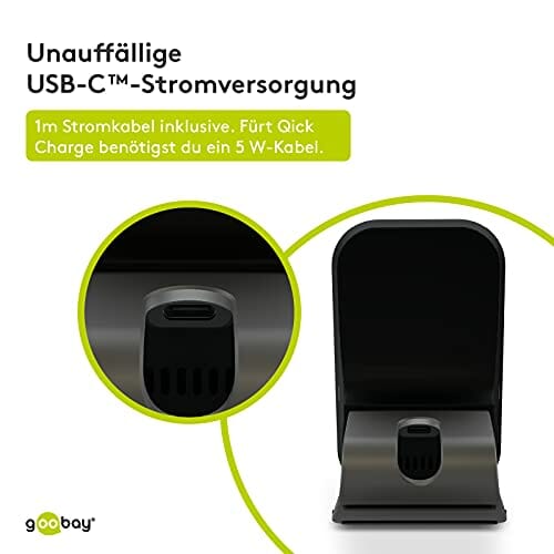 Goobay 52955 bezprzewodowa ładowarka 10 W Qi stacja ładująca, uchwyt d - obrazek 3