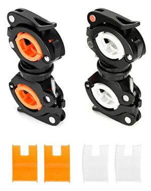 QWORK 2 szt. Uchwyt na światło rowerowe, uchwyt na lampę rowerową, uch