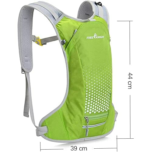 free knight Wodoszczelny plecak na rower o pojemności 6 l, z bukłakiem na wodę, z organizerem na kask, torba do jazdy na rowerze, jazdy konnej, biegania, joggingu, wędrówek (zielony), zielony - obrazek 6