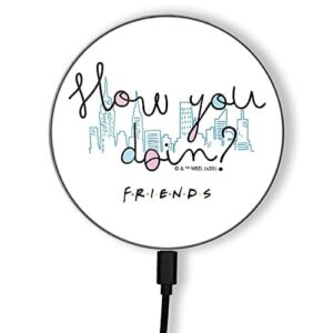 ERT GROUP Oryginalna i oficjalnie licencjonowana przez Friends ładowarka indukcyjna, wzór Friends 009, szklana bezprzewodowa stacja ładująca, kabel Micro USB 1 metr 10W