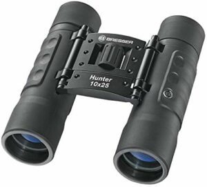 Bresser Lornetka Hunter 10 x 25 kompaktowa lornetka z wielowarstwowym uszlachetnieniem i wyrównaniem dioptrii, łącznie z paskiem do noszenia i torbą transportową