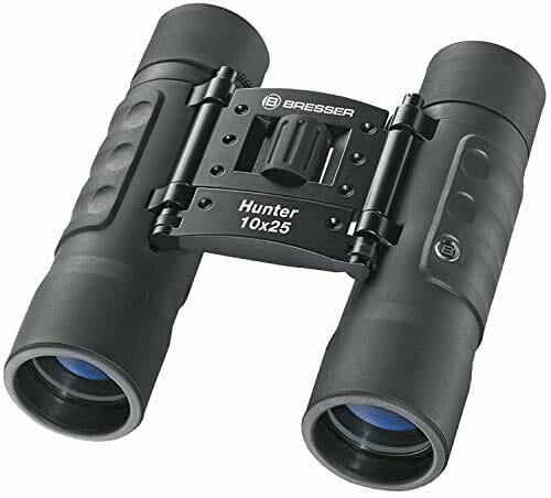 Bresser Lornetka Hunter 10 x 25 kompaktowa lornetka z wielowarstwowym uszlachetnieniem i wyrównaniem dioptrii, łącznie z paskiem do noszenia i torbą transportową