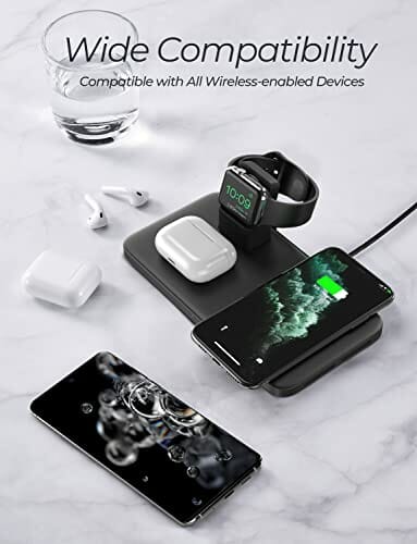 ANSTA Ładowarka indukcyjna, certyfikowana bezprzewodowa ładowarka Qi składana szybka ładowarka do telefonu 14/14 Pro/14 Pro Max/13/12, ładowarka do Apple Watch - obrazek 4