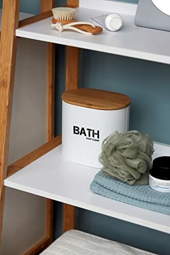 WENKO Bagażnik łazienkowy Gara z pokrywką biały - pudełko do przechowy - obrazek 4