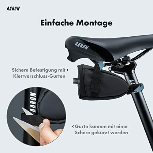 AARON Torba podsiodłowa z uchwytem na butelkę, wodoodporna torba rower - obrazek 5