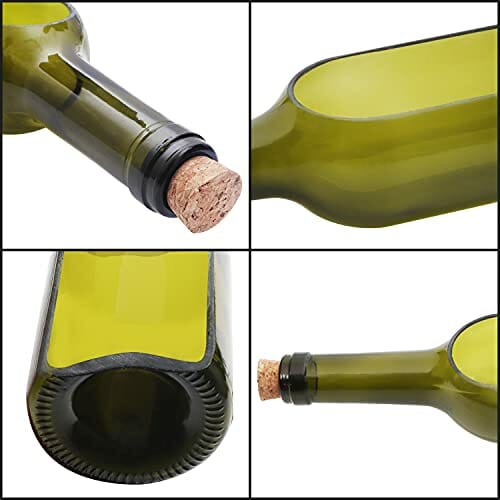 BELLE VOUS Zestaw 3 szklanych butelek wina, sukulenty, skrzynka na kwi - obrazek 5