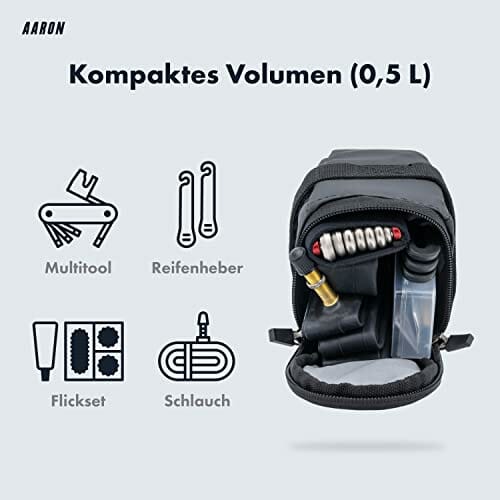 AARON Torba podsiodłowa z uchwytem na butelkę, wodoodporna torba rower - obrazek 8