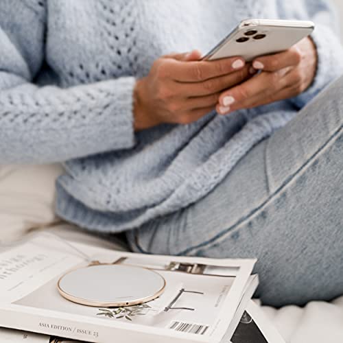 VONMÄHLEN Aura - bezprzewodowa ładowarka z certyfikatem Qi 15 W - z zasilaczem 4 w 1 18 W - bezprzewodowa ładowarka kompatybilna z iPhone, Airpods, Samsung, Huawei, Sony itd. (skóra różowe złoto) - obrazek 4