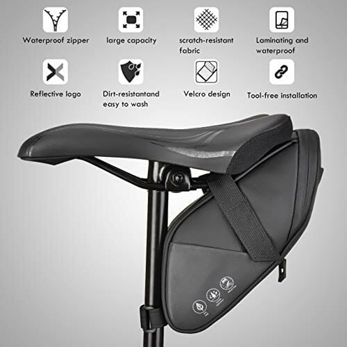Torba na siodełko rowerowe z odblaskową wodoodporną torbą rowerową, od - obrazek 4