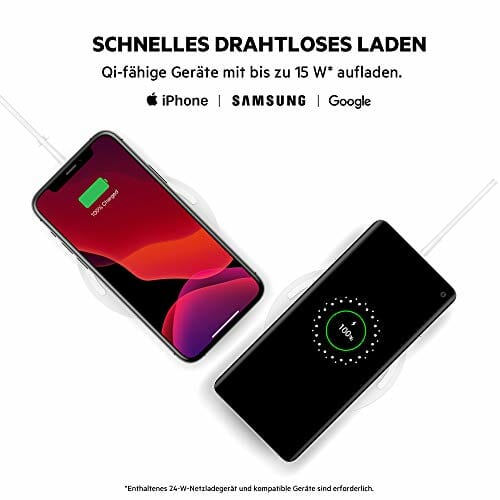 Belkin Boost Charge Bezprzewodowa ładowarka indukcyjna o mocy 15 W (z certyfikatem Qi dla iPhone’a, słuchawek AirPods, urządzeń firm Samsung, Google i innych, dołączony zasilacz sieciowy) – biała - obrazek 7