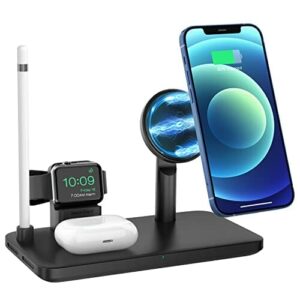 ANSTA Bezprzewodowa ładowarka indukcyjna Apple 3 w 1, kompatybilna z iPhone 12, iWatch SE/6/5/3/2, AirPods Pro/2, Apple Pencil, szybka bezprzewodowa stacja ładująca