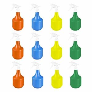 12 sztuk butelek z rozpylaczem, zestaw 1,0 l, do ponownego napełniania, rozpylacz kwiatów, dezynfekcja, środek czyszczący, różne kolory do ogrodu, gospodarstwa domowego i komercyjnego