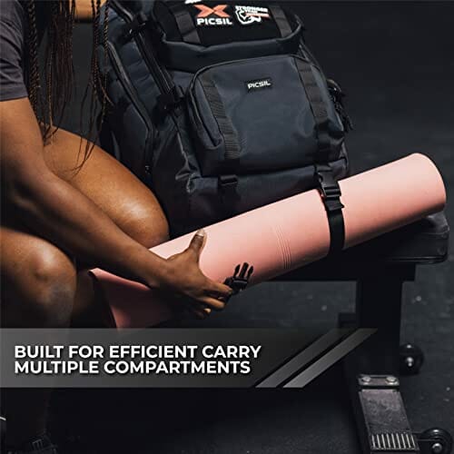 PICSIL Plecak Tactical 40L, Wodoodporny plecak wojskowy z kieszenią termiczną, port ładowania USB, schowek na uchwyt, plecak szkoleniowy Molle, podróżny, Camping (Navy, 40L), Navy - obrazek 2